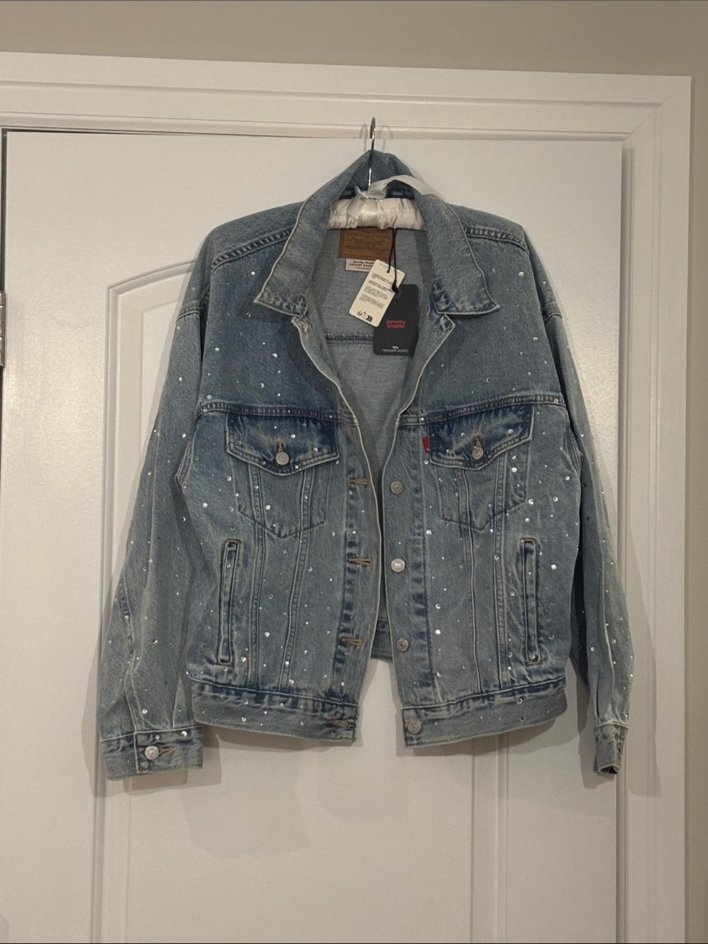 Levi's Light Blue Denim Jacket with White Speckle Detail